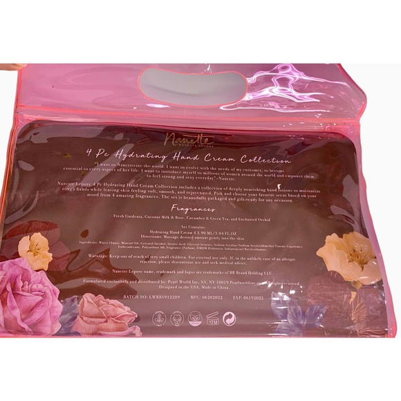 Nanette Lepore 4 Pc‎ Vegan Hand Cream Collection Fresh Gardenia/Enchanted Orchid - Picture 2 of 6